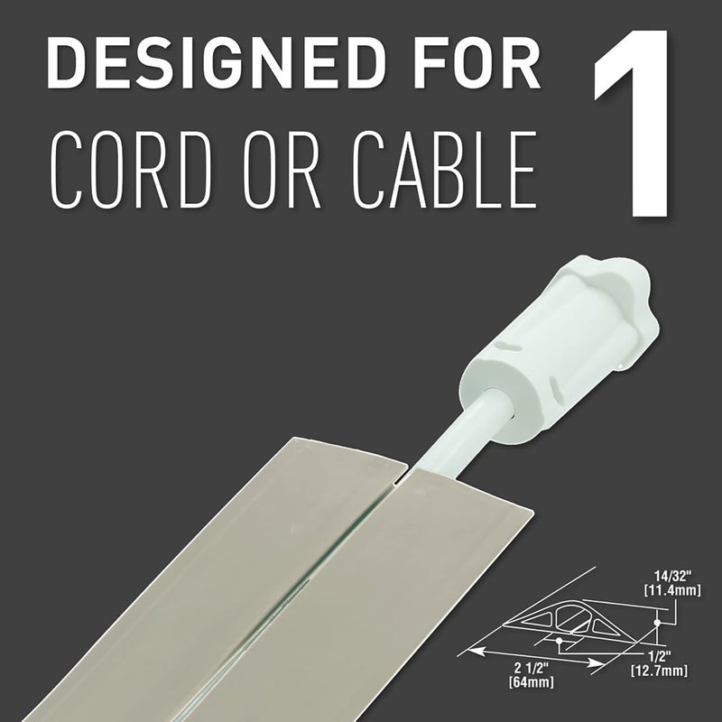 Wiremold C2G Floor Cord Management Kit - Ivory Rubber Cable Cover and Concealer, 5 Feet - Image 3